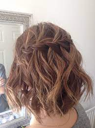 Wavy Waterfall Braid On Short Hair Braids For Short Hair Hair Styles Short Hair Styles