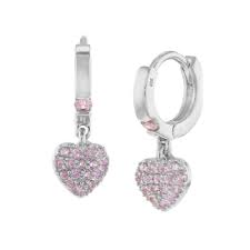 The brits standardized what it means for an item to be sterling silver way back in 14th century. Dangle Pink Pave Heart Huggie Earrings Sterling Silver Kids Jewelry The Jewelry Vine