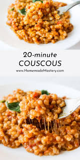 Healthy One Pan Couscous With Garlic Tomato And Basil Homemade Mastery Recipe In 2020 Recipes Couscous Recipes Easy Pasta Dishes