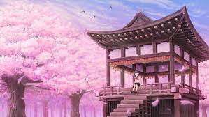 Anime temple sakura gaia shrine night garden background downloads wallpapers zen zomg zerochan desktopnexus goodies desktop. Hd Wallpaper Anime Original Cherry Tree Girl Sakura Wallpaper Flare