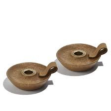 Four bath and body works 3 wick holder. Wood Chamberstick With Brass Details And Leather Handle Lamplust Taper Candle Holder Tabletop Accessories Home Kitchen Rayvoltbike Com