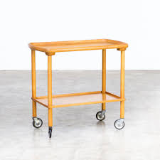 50s Oak Wood Serving Trolley Side Table 88591