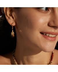 Ms. Donna Tiger Eye Plated Sterling Earrings in Metallic