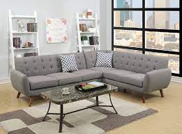 Try This Gray Sectional With Modern Retro Look It Sits A Little Higher Off The Ground Mid Century Sectional Sofa Fabric Sectional Sofas Grey Sectional Sofa