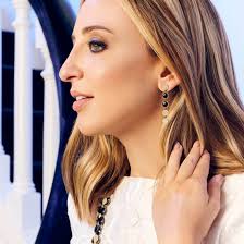 Linear Disc Midnight Earrings