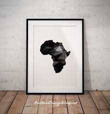 Black And White African American Wall Art Africa Continent Map Black And White Map Art Print World Map Art Print Geometric Map Art Print Polygonal Art Map Of The World Poster World Map Art African Wall Art Geometric