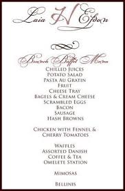 Wedding Buffet Menu Cards Bing Images Wedding Buffet Menu Bagel Cream Cheese Cream Cheese Scrambled Eggs