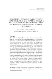 Free unlimited pdf search and download. Pdf Communicating And Sharing Working Relationships With Older Employees