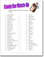 Printable Candy Bar Match Up Game Ebabyshowergames Com Baby Shower Candy Bar Game Fun Baby Shower Games Printable Baby Shower Games