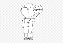 Playing basketball clipart black and white. Kid Sports Clip Art Black And White Boy Playing Basketball Clip Art Black And White Free Transparent Png Clipart Images Download