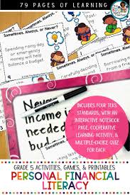 Personal Financial Literacy Teks Math Activities Printables Help Your 5th Grade Students Master The Math Teks Math Activities Personal Financial Literacy