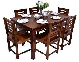How to set a dining room table? Furnizy Sheesham Wood 6 Seater Dining Table Set With Six Chair For Living Room 7 Piece Wooden Dining Room Sets For Home Kitchen Modern Dining Room Furniture Honey Finish Amazon In Furniture