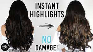 The straight haircut up to shoulder with light brown hairstyle and black hair color combination. Instant Highlights With No Damage Using Zala Hair Extensions Youtube