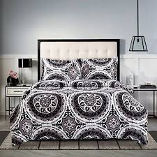 18% off 3pcs bed set home mandala bedding set queen sheets soft twill bohemian print duvet. Bohemian Duvet Cover Set Black And White Boho Chic Mandala Medallion Printed Soft Microfiber Bedding With Z Chic Bedding Sets Duvet Cover Sets Luxury Bedding