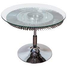 The most innovative coffee table from bizarre bazaar. Aviation Jet Engine Turbine Fan Coffee Table Aviation Furniture Aviation Decor Airplane Decor
