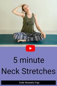 This Is A 5 Minute Yoga Sequence To Stretch Your Neck Great When You Have A Tense And Stiff Neck After Workin Yoga Workout Routine Yoga Flow Video Gentle Yoga
