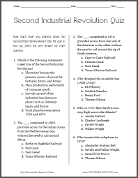 Due to the popularity of the usa among all over the world, nearly every people want to know about the usa, there are too many histories and quiz questions exist on the internet about america, by keeping the requirement of the readers in mind, we crafted this post especially for our readers.in which we included new questions for you. Second Industrial Revolution Printable Pop Quiz Student Handouts