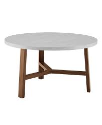 Round willow mosaic coffee table | etsy. Walker Edison 30 Inch Round Coffee Table In Faux White Marble And Acorn Reviews Furniture Macy S