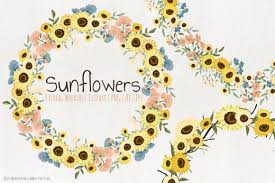 Download Sunflowers Floral Wreaths Vector Clipart Graphic By Michelle Alzola Creative Fabrica Yellowimages Mockups