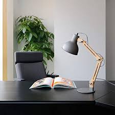 The jukstg led desk lamp is a little more simple and features a lighter more polished chrome feel. Tomons Swing Arm Desk Lamp Wood Led Table Lamp Reading Lights For Office College Dorm Living Room Bedroom Study Bedside Nightstand Adjustable Lamp With 4w Led Bulb Gray Kauf Com Is