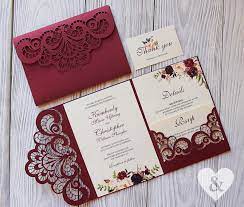 Marsala Wedding Invitation Burgundy Wedding Invitation Laser Etsy In 2021 Marsala Wedding Invitations Burgundy Marsala Wedding Invitation Wedding Invitation Kits