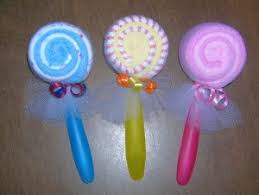 Washcloth Lollipop Swirl For Boy Babyshower Favor