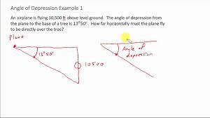 Angle Of Depression Word Problem Example 1 Youtube