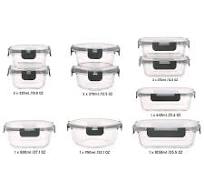 Amazon.com: 20 Piece Gourmet Edge Glass Storage Food Containers with  Transparent and Clip-o Lids – Microwaveable, Freezer, Oven and Dishwasher  safe – ...