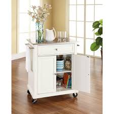 All kitchen islands can be shipped to you at home. Crosley Rolling White Kitchen Cart With Stainless Top Kf30022ewh The Home Depot White Kitchen Cart Kitchen Cart Mobile Kitchen Island