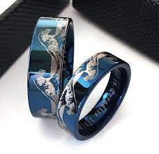 Matching Rings Set Tungsten Wedding Band Wave Ring Ocean Ring Mens Wedding Band Tungsten Rings His And Hers Promise Ring Surfing Ring Matching Ring Set Matching Wedding Rings Ocean Ring