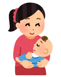 ひざの上で赤ちゃんを抱く母親のイラスト | かわいいフリー素材集 ...