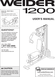 Weider 1200 System Wesy1955 Users Manual Wesy1955 0 231435