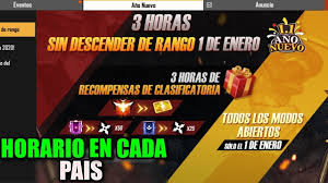 El free fire es el mejor juego del planeta garena que sigas metiendo cosas al free así lo superemos a fortnite los quiero i no puedo subir a heroico me. Horario En Cada Pais Del Nuevo Evento 3 Horas Sin Descender De Rango Free Fire Youtube