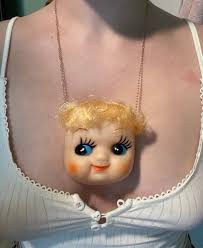 Vintage kewpie handmade necklace