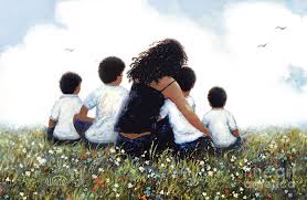Black Mother Four Sons Hugging Painting by Vickie Wade - Fine Art America