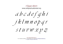 Lowercase Calligraphy Pdf Chart