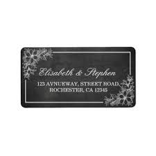 Black And White Label Background Modern Black White Chalkboard Floral Frame Wedding Label Zazzle Com Wedding Labels Wedding Frames Wedding Address Labels