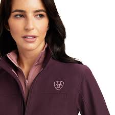 Ariat Women's New Team Softshell Jacket Mulberry Heather, Dark Red
