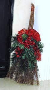 Beautifully Scented Broom Decoration For The Holidays Www Atouchofcountr Christmas Crafts Diy Decoration Christmas Decor Diy Front Door Christmas Decorations