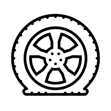 Found best is to have a very dry clean tire, off vehicle on ground for painting. Flat Tire Icon