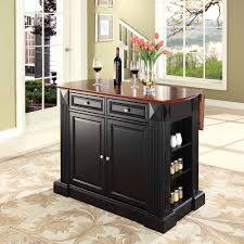 Hodedah wheeled kitchen island with spice rack and towel holder, black/beech. Kitchen Islands With Drop Leaves Walmart Com
