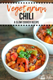 I also added plenty of extra special ingredients to this vegetarian chili crock pot recipe for added depth of flavor. Vegetarian Chili Slow Cooker Kylee Cooks