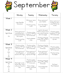 Kindergarten Monthly Homework Find All The Months At Http Www Kellyskindergarten Com H Homework Calendar Kindergarten Homework Calendar Preschool Homework