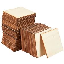 60 Pack Unfinished Wood Pieces Wooden Squares Cutout Tiles For Diy 3 X 3 Inch Wood Cutouts Wooden Cutouts Scrap Wood Projects