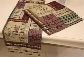 Set Of 1 Table Runner And 4 Placemats Faith Family Friends Pattern Soft Boutique Art Jacquard Design Decoration Mat Table Cloth Cup Mat Turquoise Table Runner Unique Table Runners From Angelovesmile 24 13 Dhgate Com