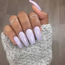You can increase the beauty of these acrylic nails by placing a black bowtie on each. Pin By Katryne Temtem On Nails Violet Nails Lilac Nails Lavender Nails