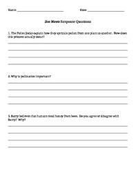 The bee movie is a movie by dreamworks, about a bee named barry b. Bee Movie Questions Worksheets Teaching Resources Tpt