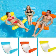Inflatable Water Hammock Floating Bed Lounge Chair For Adults In 2020 Water Hammock Swimming Pool Accessories Swimming Pool Floats