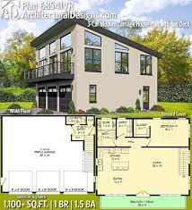 The carriage house log garage plan is designed as a three car garage with living space above. Plan 68541vr 3 Car Modern Carriage House Plan With Sun Deck Carriage House Plans House Plans Garage House Plans