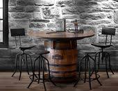 Ensemble De Salle A Manger De Style Pub En Chene Tabourets En Bois Et En Metal De Style Industriel Produit Canadien Table Bistro Table Table Bar Table